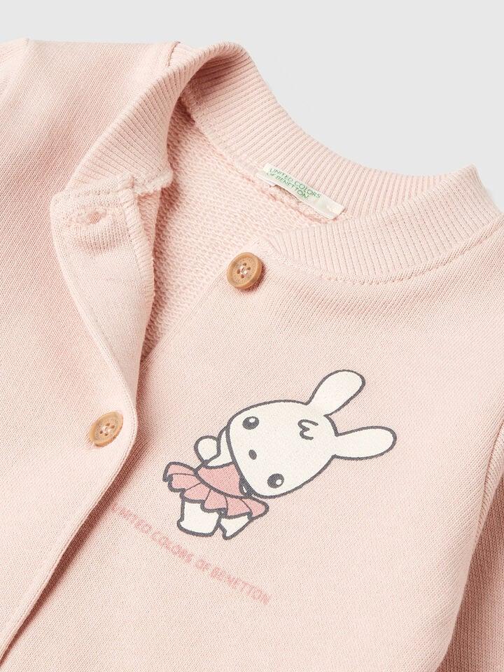 Benetton Sweatsuit In Cotton Soft Pink