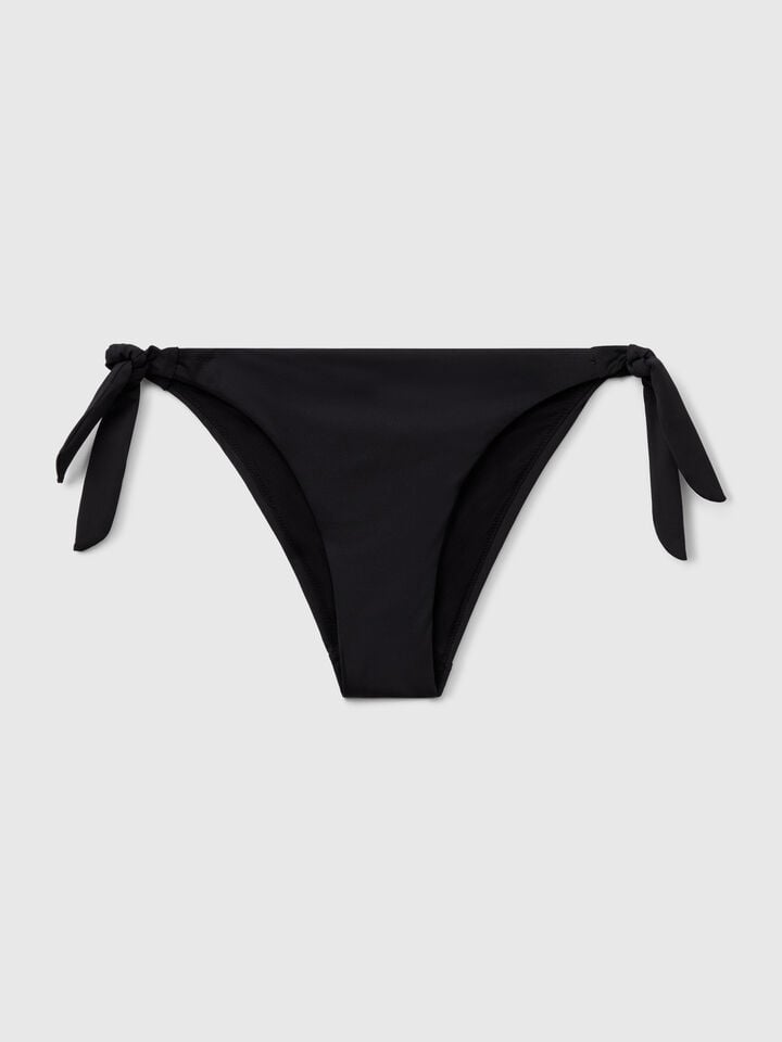 Benetton Swim Bottoms In ECONYL® With Bows Black