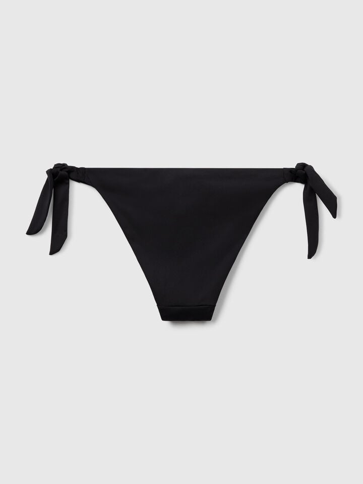 Benetton Swim Bottoms In ECONYL® With Bows Black