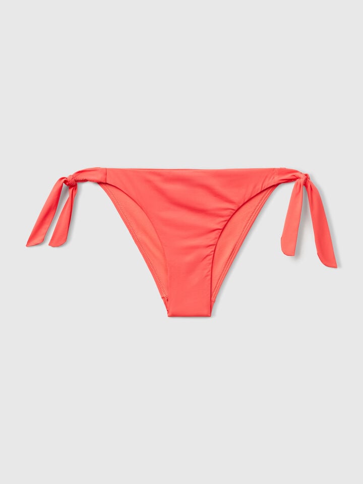 Benetton Swim Bottoms In ECONYL® With Bows Coral