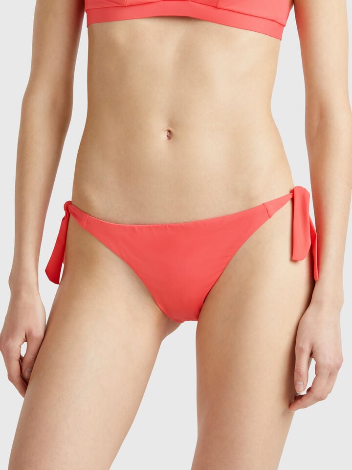 benetton Swim bottoms in ECONYL® with bows Coral