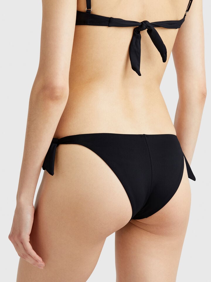 Benetton Swim Bottoms With Side Bows Black