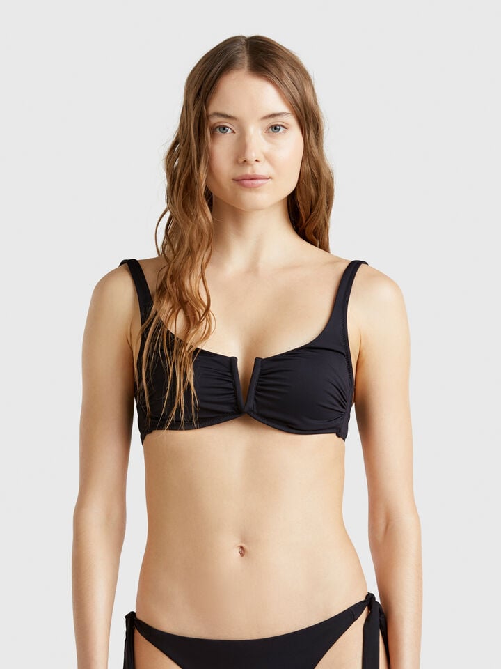 benetton Swim top in ECONYL® Black