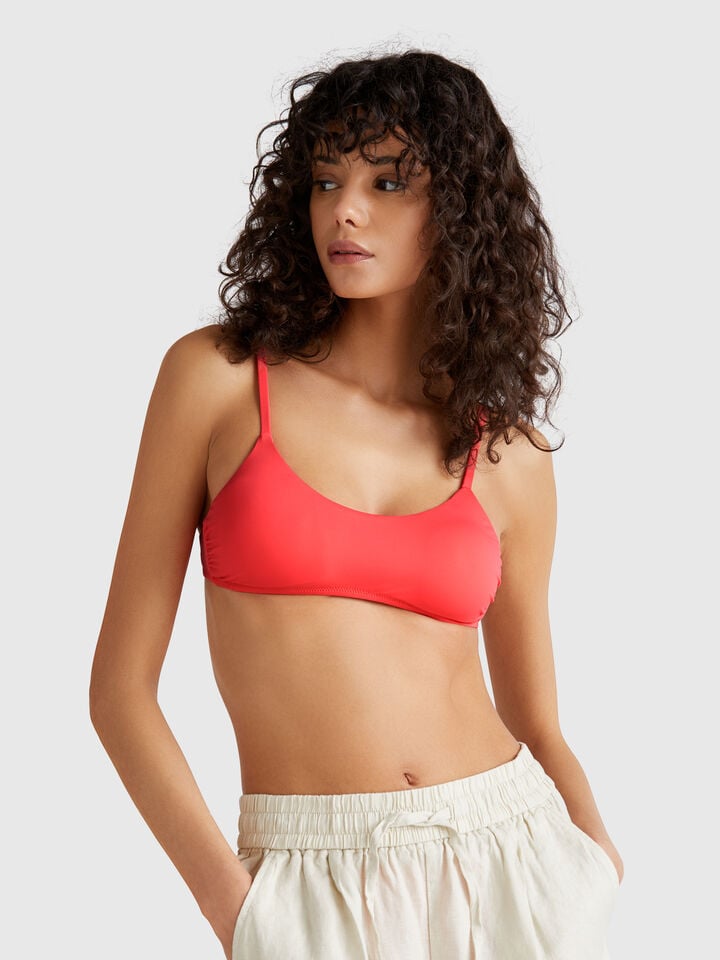 benetton Swim top in ECONYL® Coral