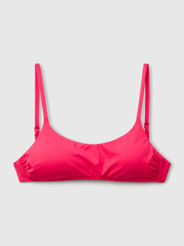 Benetton Swim Top In ECONYL® Fuchsia