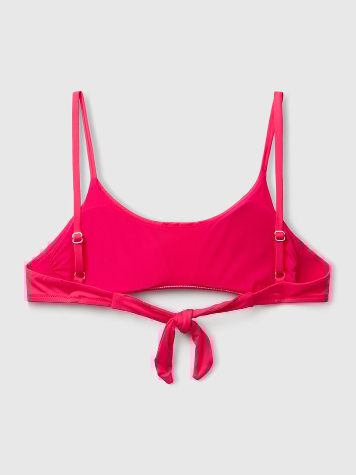 Benetton Swim Top In ECONYL® Fuchsia
