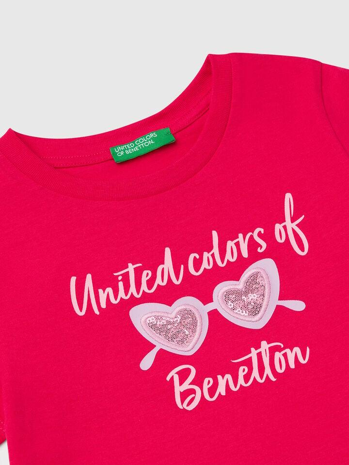 Benetton T-SHIRT Fuchsia