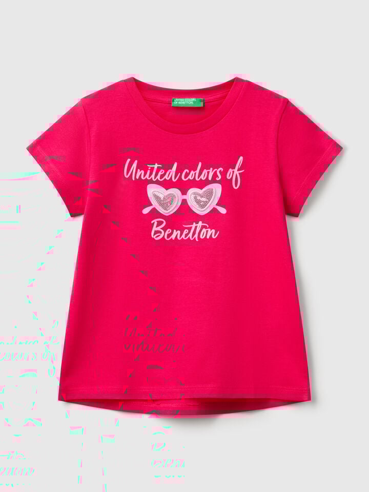 benetton T-SHIRT Fuchsia