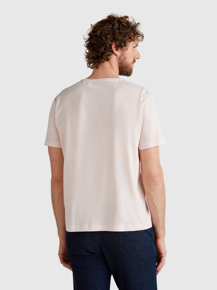 Benetton T-shirt In Lightweight Jersey Soft Pink