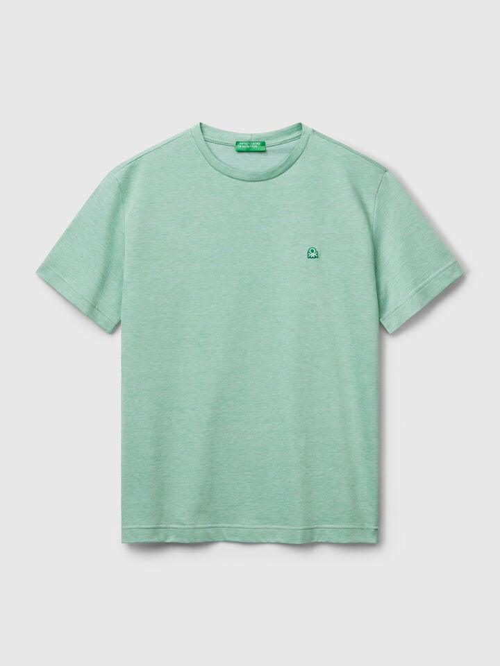 Benetton T-shirt In Micro Pique Green