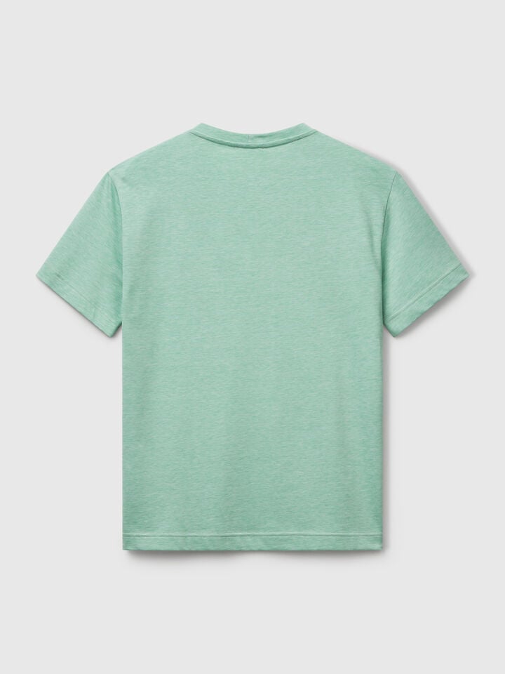 Benetton T-shirt In Micro Pique Green