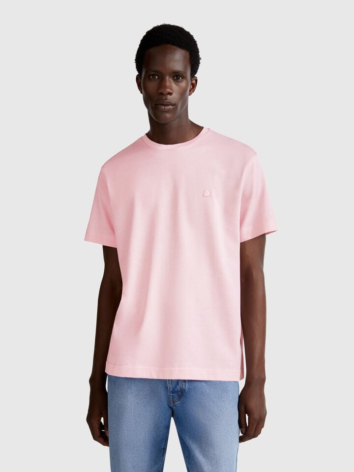 benetton T-shirt in micro pique Pink
