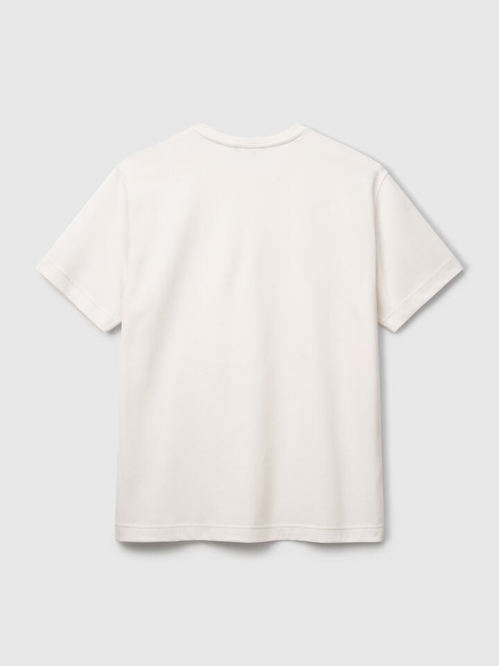 Benetton T-shirt In Micro Pique White
