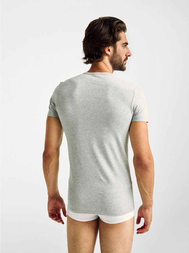 Benetton T-shirt In Stretch Cotton Light Gray