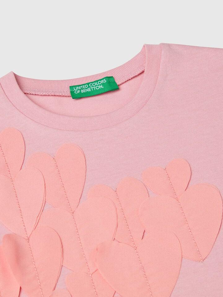 Benetton T-shirt With Applique Pink