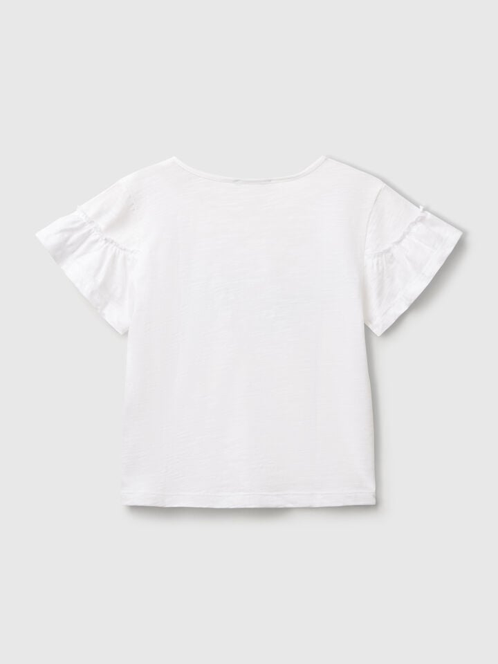 Benetton T-shirt With Applique White