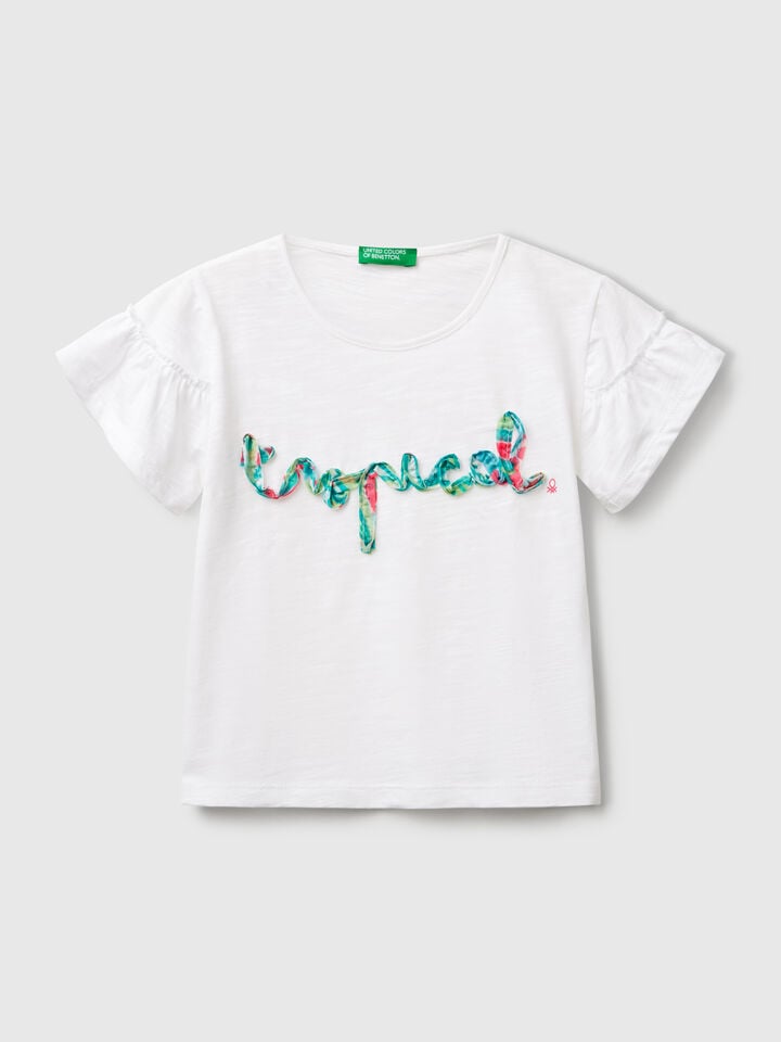 benetton T-shirt with applique White