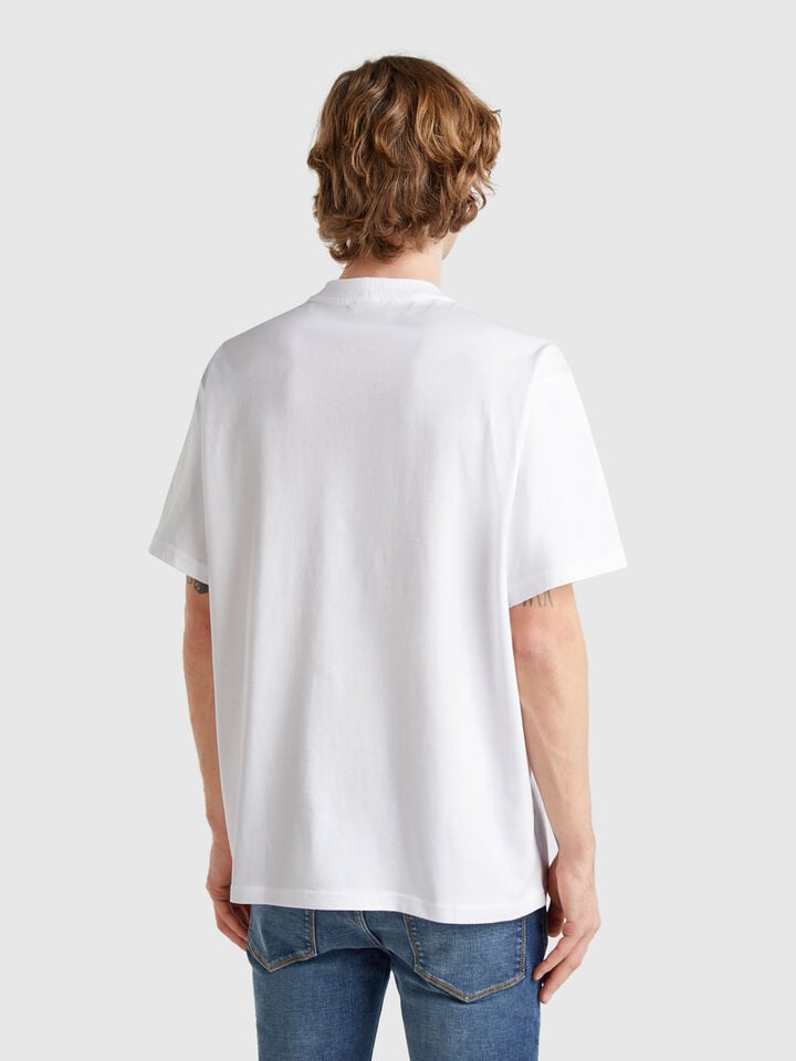 Benetton T-shirt With Front Print White