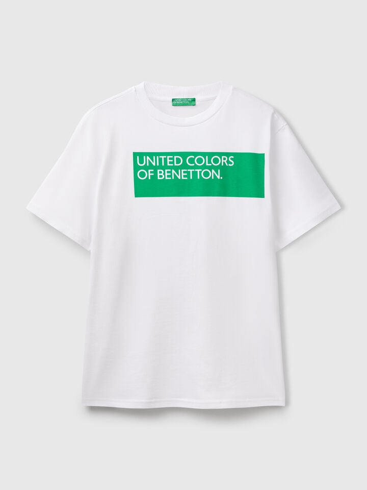 Benetton T-shirt With Front Print White