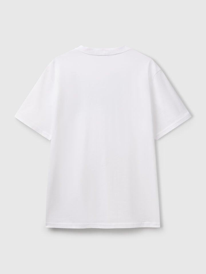Benetton T-shirt With Front Print White