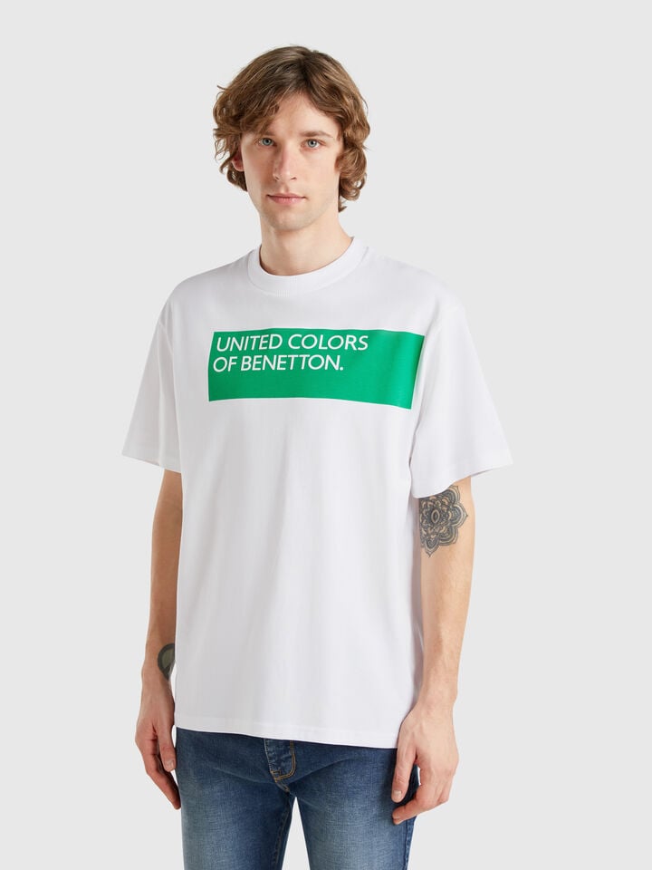 Benetton T-shirt With Front Print White