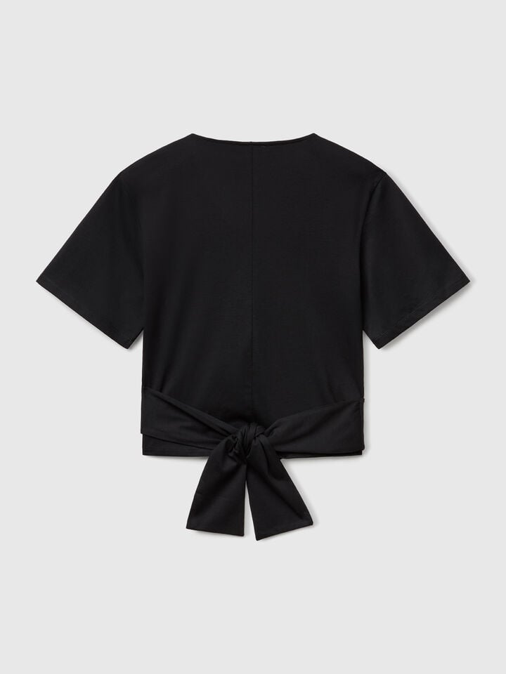 Benetton T-shirt With Knot On The Back Black