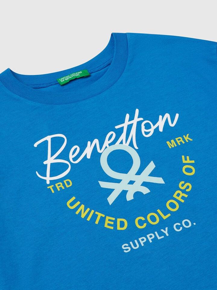 Benetton T-shirt With Logo Blue