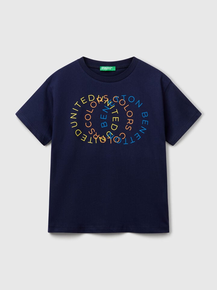 Benetton T-shirt With Logo Dark Blue