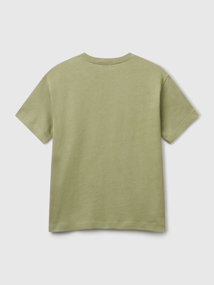Benetton T-shirt With Logo Olive Green