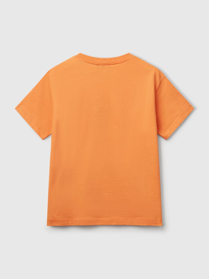 Benetton T-shirt With Logo Orange