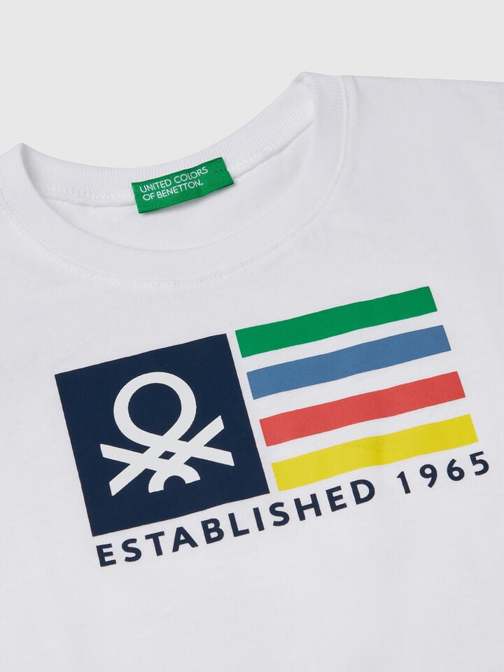 Benetton T-shirt With Logo Print White