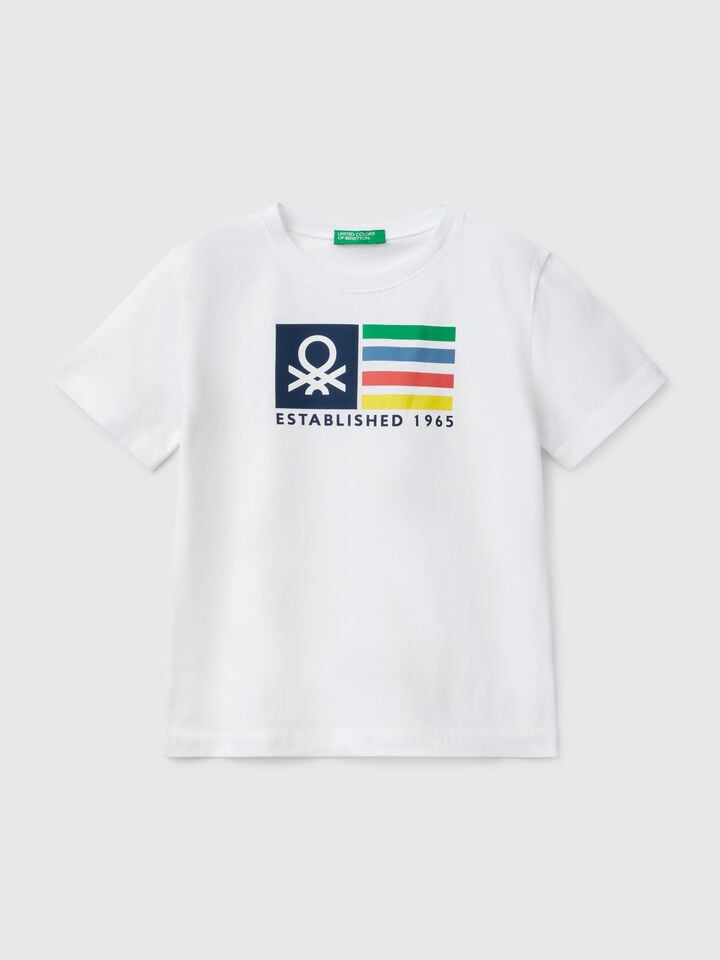 Benetton T-shirt With Logo Print White
