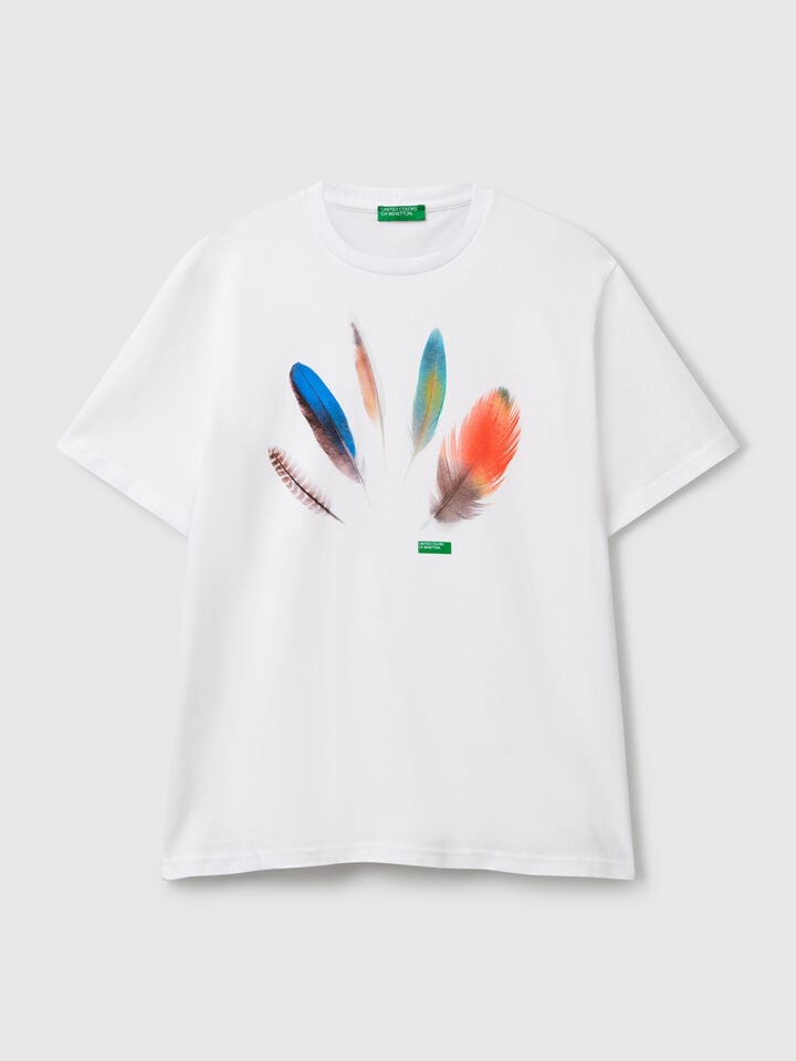 Benetton T-shirt With Photographic Print White