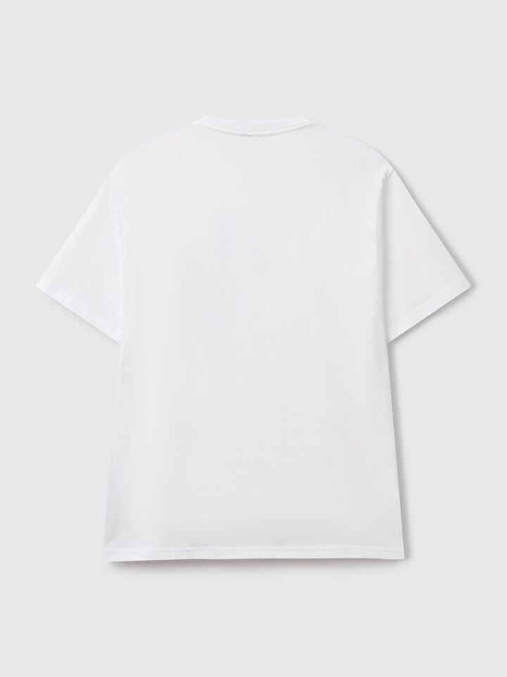 Benetton T-shirt With Photographic Print White