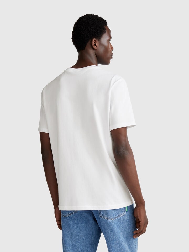 Benetton T-shirt With Photographic Print White