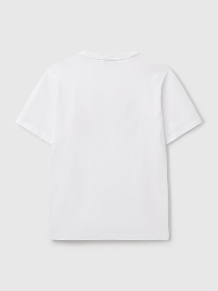 Benetton T-shirt With Photographic Print White