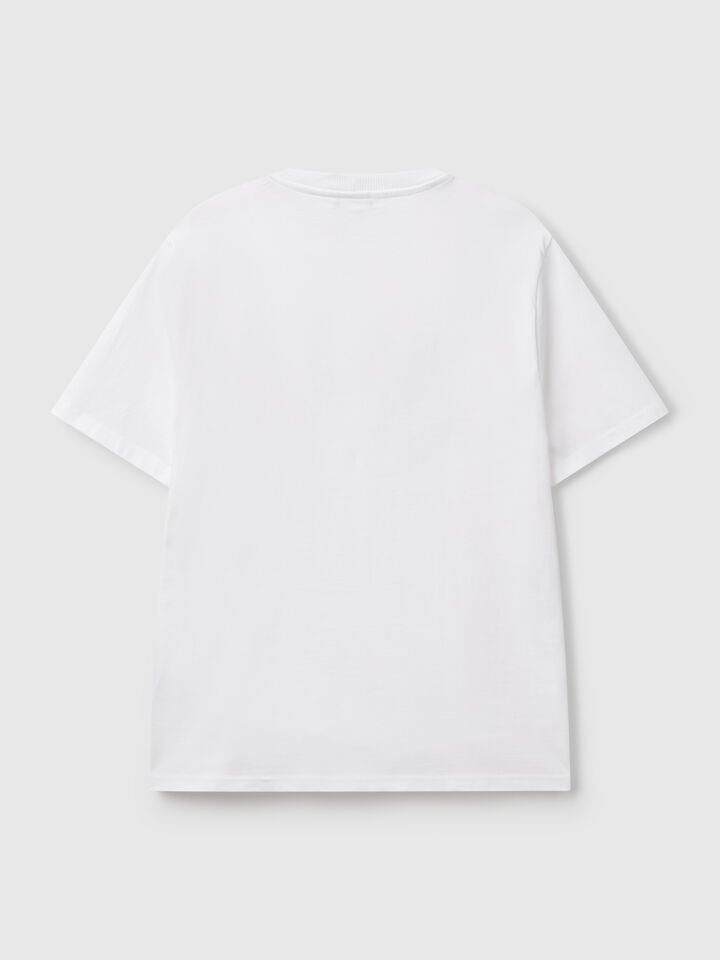 Benetton T-shirt With Photographic Print White