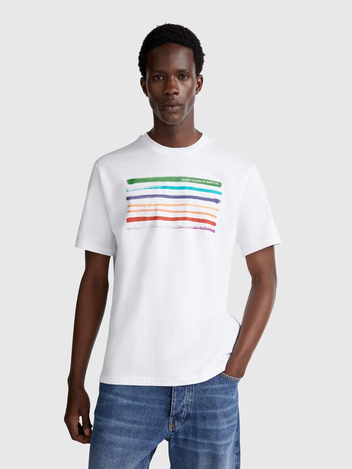 benetton T-shirt with photographic print White