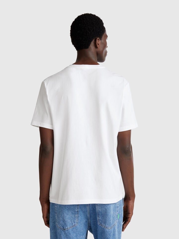 Benetton T-shirt With Photographic Print White