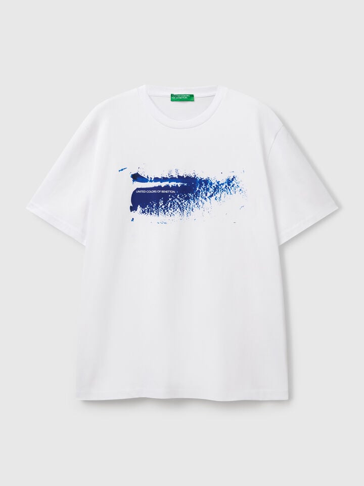 Benetton T-shirt With Photographic Print White