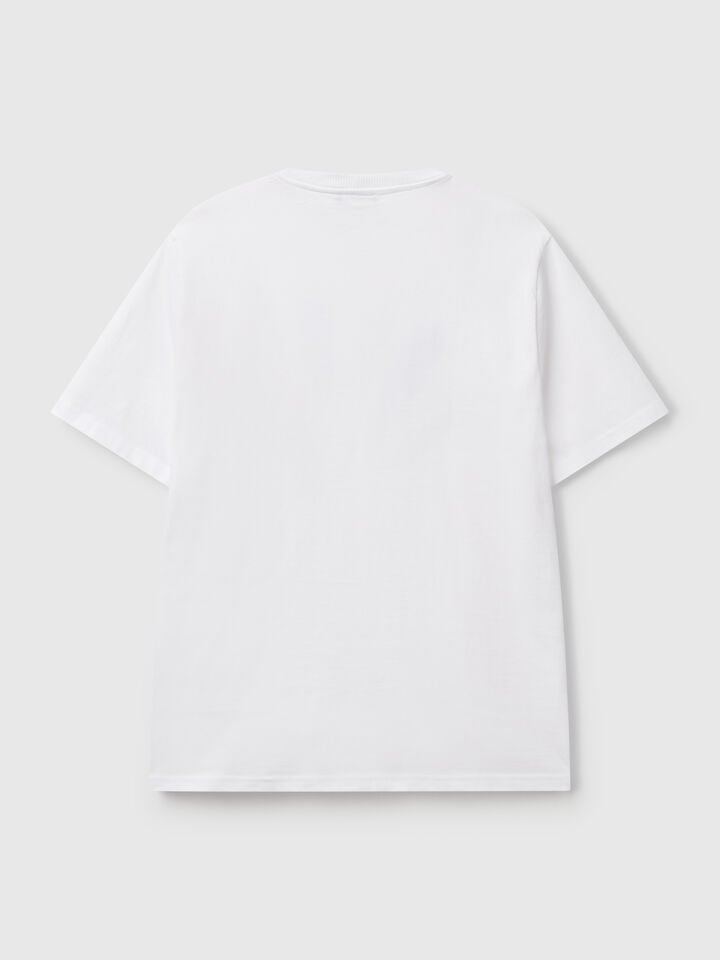 Benetton T-shirt With Photographic Print White