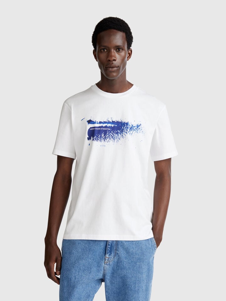 benetton T-shirt with photographic print White