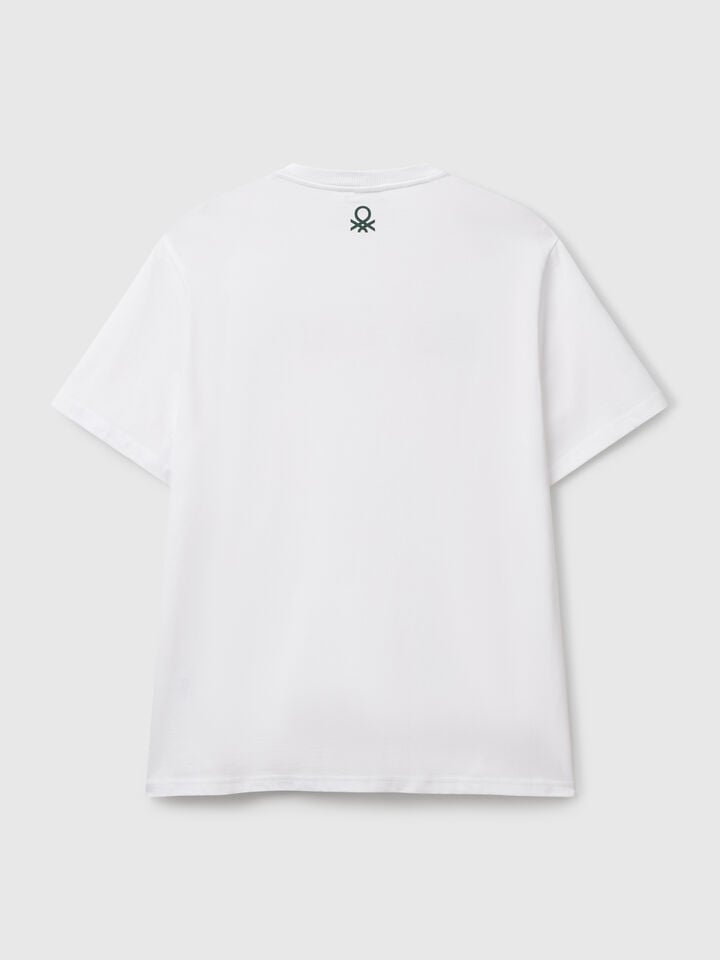 Benetton T-shirt With Photographic Print White