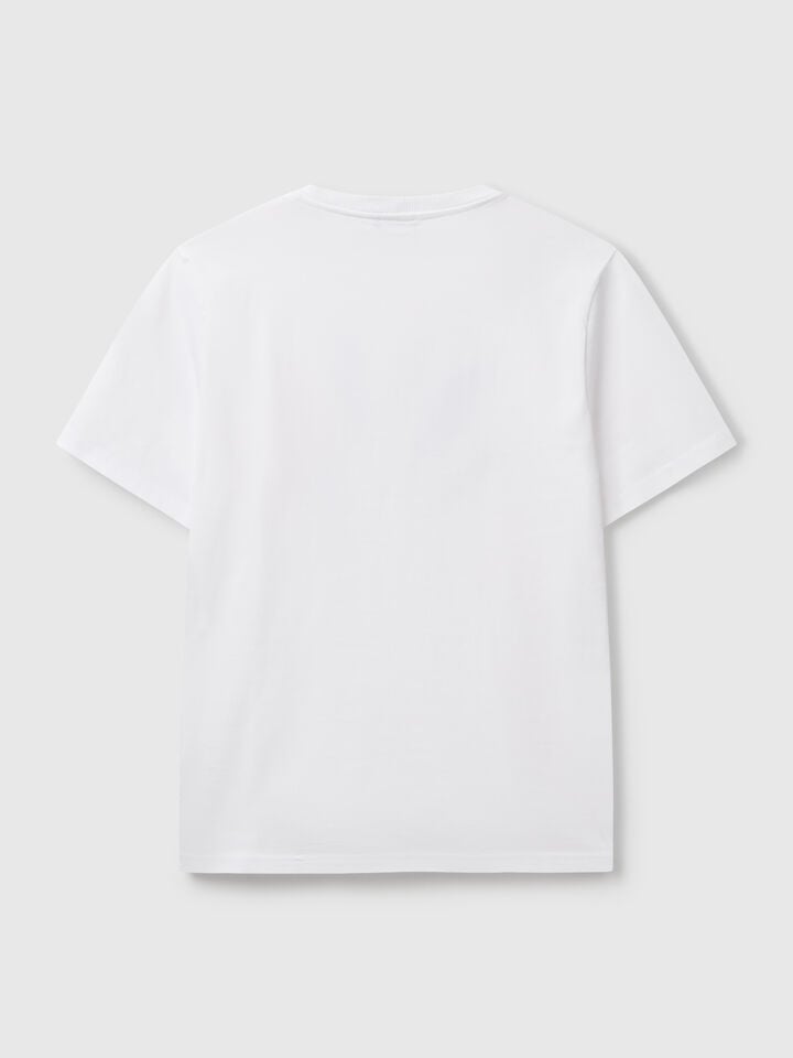 Benetton T-shirt With Photographic Print White