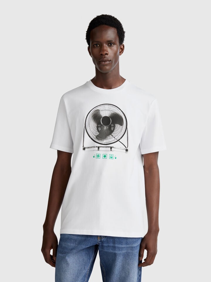 benetton T-shirt with photographic print White