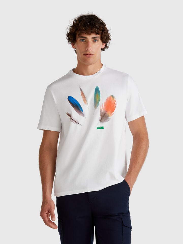 benetton T-shirt with photographic print White
