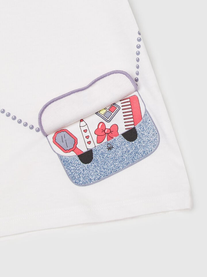 Benetton T-shirt With Print And Application White