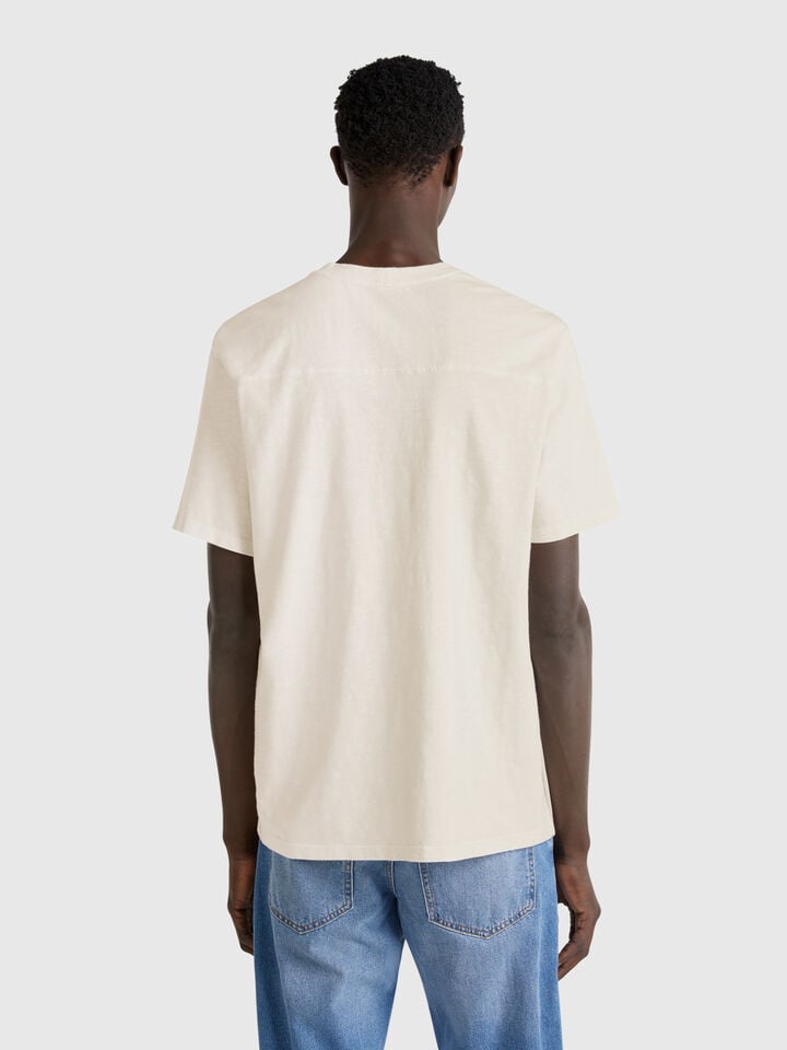 Benetton T-shirt With Print Creamy White