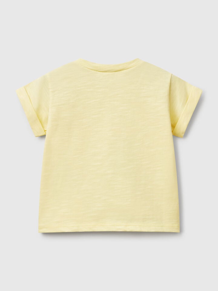 Benetton T-shirt With Print Yellow