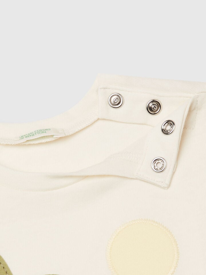 Benetton T-shirt With Summer Graphic Creamy White